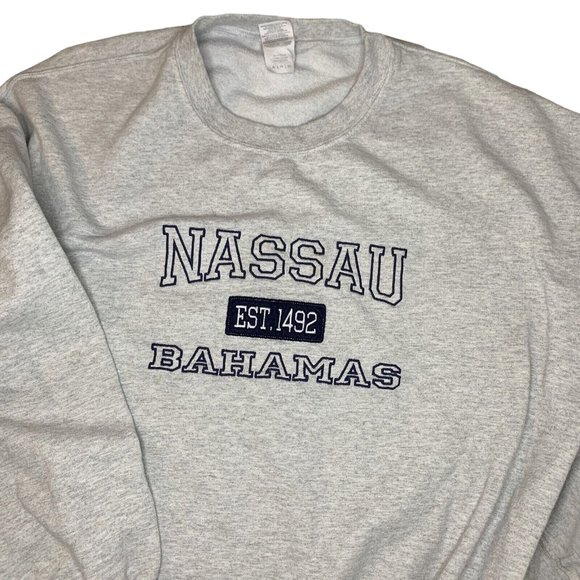 Vintage Nassau Bahamas Sweatshirt Adult Extra Large Gray Crewneck Y2K - Picture 1 of 8